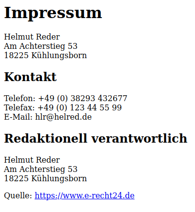 impressum HelRed